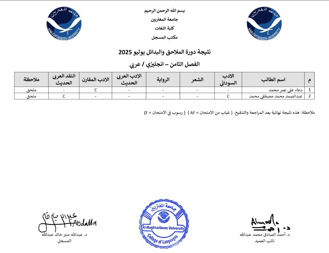 كلية اللغات -  إنجليزي/عربي